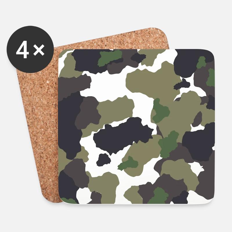 Militärische Tarnung - Untersetzer (4er-Set) - Weiß