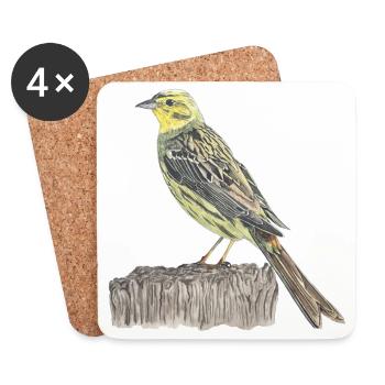 Golden Bunting Bird - Coasters (set of 4) - white - Front