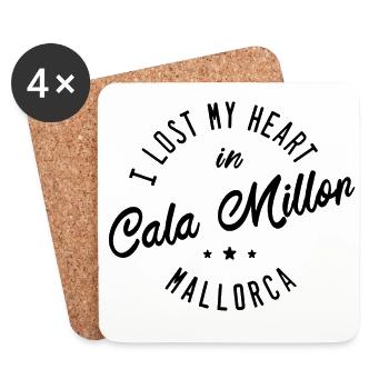 Cala Millor Mallorca - Dessous de verre (lot de 4) - blanc - Devant