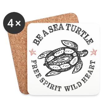 Sea Turtle - Coasters (set of 4) - white - Front