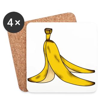 Banane Bananenschale vorsicht rutschig - Untersetzer (4er-Set) - Weiß - Vorne