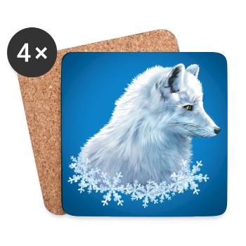Poster Polarfuchs - Untersetzer (4er-Set) - Weiß - Vorne