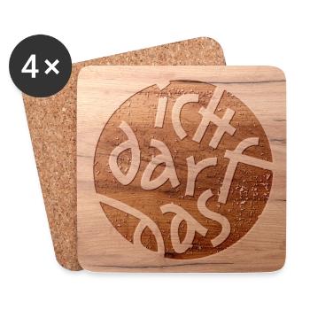 Statement - Ich Darf Das - Wood Cut Out 1 - Untersetzer (4er-Set) - Weiß - Vorne