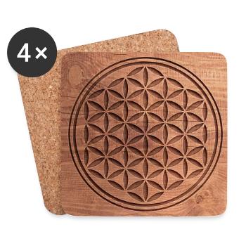 Flower Of Life - Wood Cut Out 2 - Coasters (set of 4) - white - Front