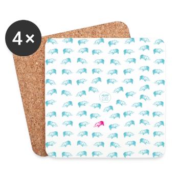 Bonheur marin Tenrek Mania blanc - Dessous de verre (lot de 4) - blanc - Devant