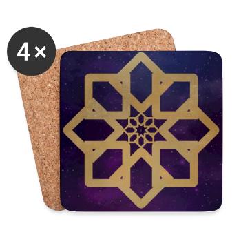 étoile dorée symbole des carrés - Univers - Dessous de verre (lot de 4) - blanc - Devant