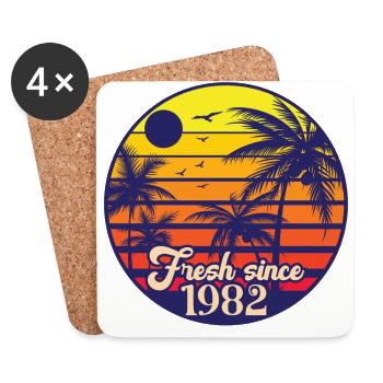 Millésime 1982 - Dessous de verre (lot de 4) - blanc - Devant