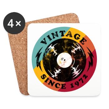 Vintage 1972 - Untersetzer (4er-Set) - Weiß - Vorne