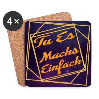 TU ES - make it easy -Motivation - Univers - Dessous de verre (lot de 4) - blanc - Devant