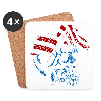A beautiful and creepy skull design - Coasters (set of 4) - white - Front