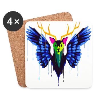 A Beautiful and Fun Peryton Bat Design - Coasters (set of 4) - white - Front