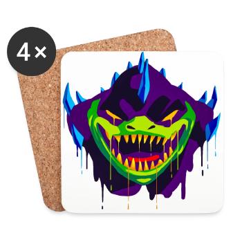 A Beautiful and Fun Slaadi Dragon Design - Coasters (set of 4) - white - Front