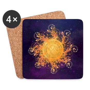 ornate swirl of light, sun, SSL - Universu - Coasters (set of 4) - white - Front