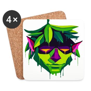 A Beautiful and Fun Sylvan Monster Design - Coasters (set of 4) - white - Front