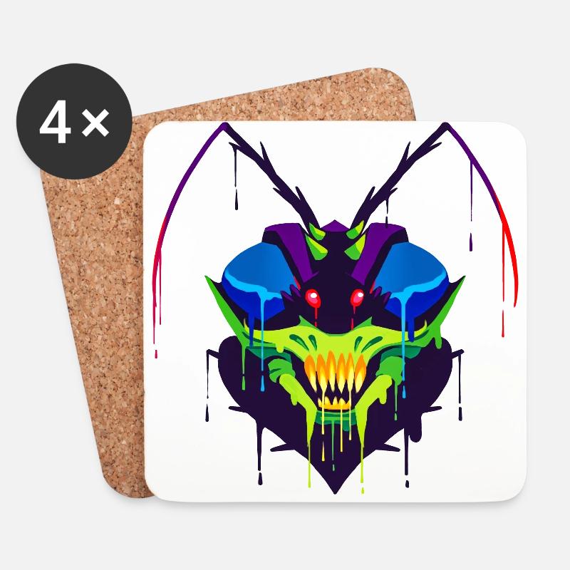 Ein Schönes und lustiges Thri Kreen Insektendesign - Untersetzer (4er-Set) - Weiß