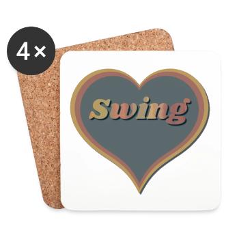 Swing Heart - Coasters (set of 4) - white - Front
