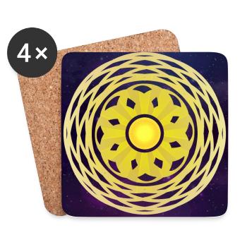 Energie Sonne Schutz Symbol - Universum - Untersetzer (4er-Set) - Weiß - Vorne