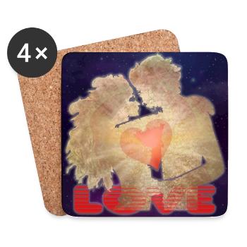 Love Shining - Rays of Love - Universe - Coasters (set of 4) - white - Front