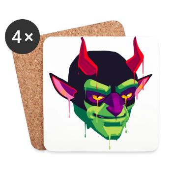 Ein Schönes und Gruseliges Teufel und Satan Design - Untersetzer (4er-Set) - Weiß - Vorne