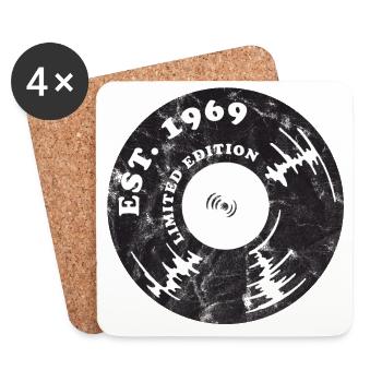1969 Year of birth Vintage - Coasters (set of 4) - white - Front