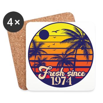 Jahrgang 1974 Retro 48 Geburtstag Geschenk - Untersetzer (4er-Set) - Weiß - Vorne