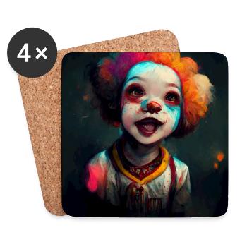 Cute & Creepy - Clown Jack - Coasters (set of 4) - white - Front