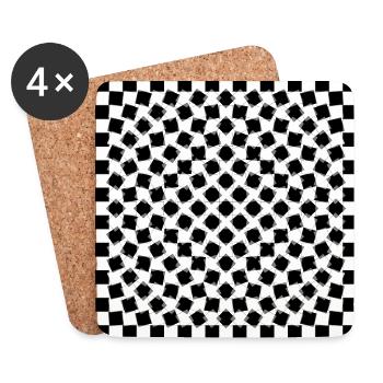 Optical Art - Psycho Chess - Coasters (set of 4) - white - Front