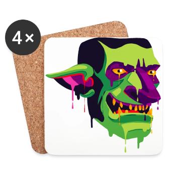 Gruseliges und schönes Goblin Monster Design - Untersetzer (4er-Set) - Weiß - Vorne