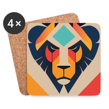 lion colorful - Untersetzer (4er-Set) - Weiß - Vorne