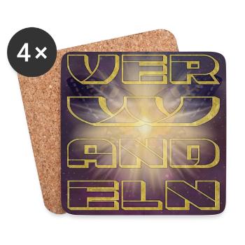 Transform transform into light - Universe - Coasters (set of 4) - white - Front