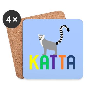Katta Lemur Half Monkey Monkey Catta Kattas Lemurs - Coasters (set of 4) - white - Front