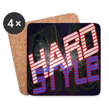 Hardstyle with speakers - Universum - Coasters (set of 4) - white - Front