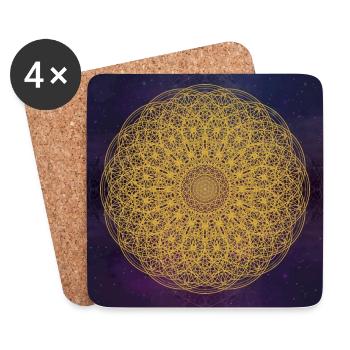 Flower of Life Mandala - Universe - Coasters (set of 4) - white - Front