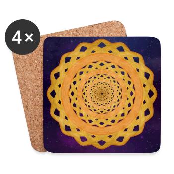 L’Étoile des Anneaux de Vie - Univers - Dessous de verre (lot de 4) - blanc - Devant