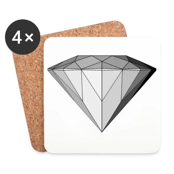 Diamant - Dessous de verre (lot de 4) - blanc - Devant