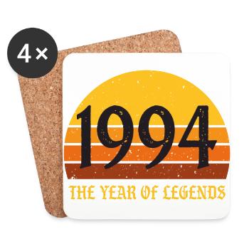 1994 Year of birth Vintage - Coasters (set of 4) - white - Front