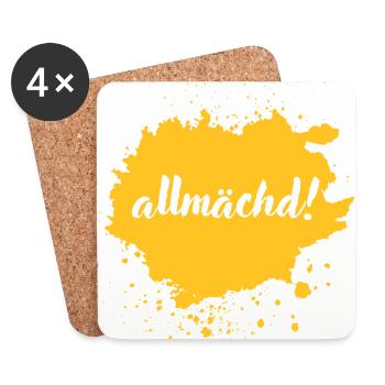 Allmächd! - franconian slang - Untersetzer (4er-Set) - Weiß - Vorne