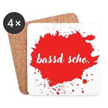bassd scho. - franconian slang - Untersetzer (4er-Set) - Weiß - Vorne