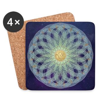 Mandala Greek Infinity, SSL - Univers - Dessous de verre (lot de 4) - blanc - Devant