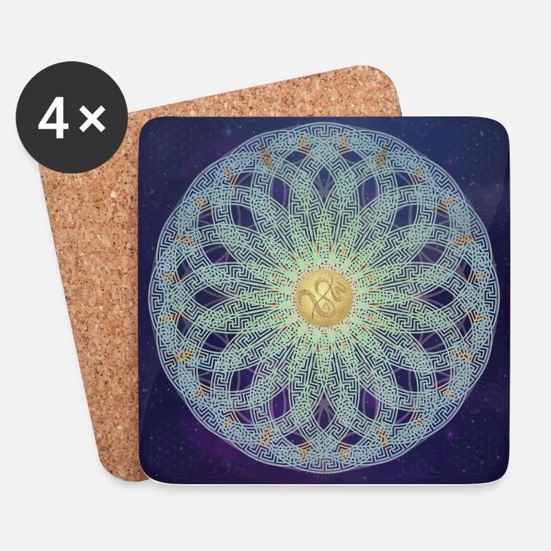 Mandala Greek Infinity, SSL - Universe - Coasters (set of 4) - white