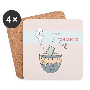 THÉ CHIANTE - Dessous de verre (lot de 4) - blanc - Devant