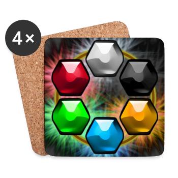 GLCKplus - edelsteine - Untersetzer (4er-Set) - Weiß - Vorne
