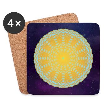 Mandala Sky Light - Univers - Dessous de verre (lot de 4) - blanc - Devant