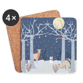 Winter magic - Coasters (set of 4) - white - Front