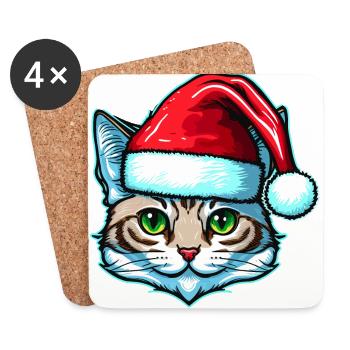 Lovely Winter kitten digital illustration for all - Coasters (set of 4) - white - Front