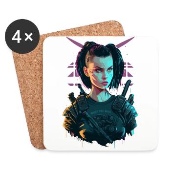 Wunderschöne Punk-Frauen für Gaming-Liebhaber - Untersetzer (4er-Set) - Weiß - Vorne