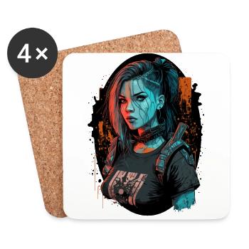 Erstaunliche digitale Illustration eines atemberaubenden Punk - Untersetzer (4er-Set) - Weiß - Vorne