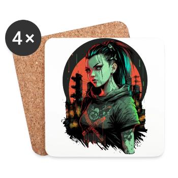 Beautiful punk Women for Gaming Fans - Coasters (set of 4) - white - Front