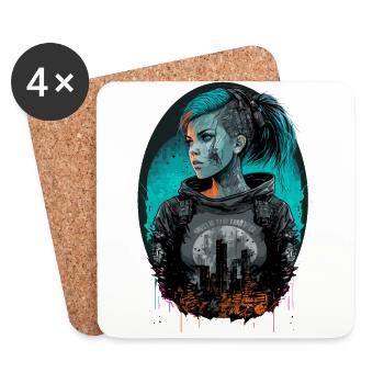 Gorgeous futuristic Girl for Science Fiction Fans - Coasters (set of 4) - white - Front