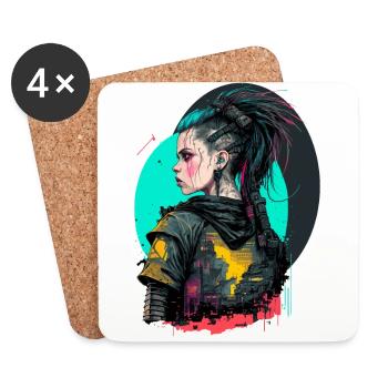 Wunderbare Illustration eines schönen Mädchens - Untersetzer (4er-Set) - Weiß - Vorne